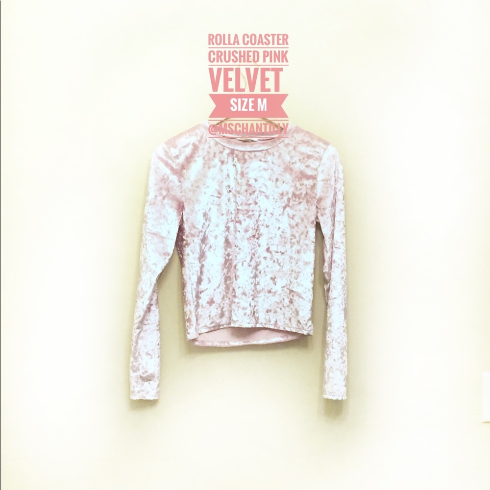 Rolla Coaster Pink Velvet Cropped Top Size M